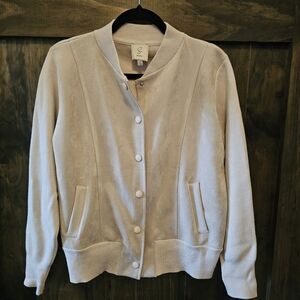 Sioni Faux Suede Snap Front Bomber Jacket